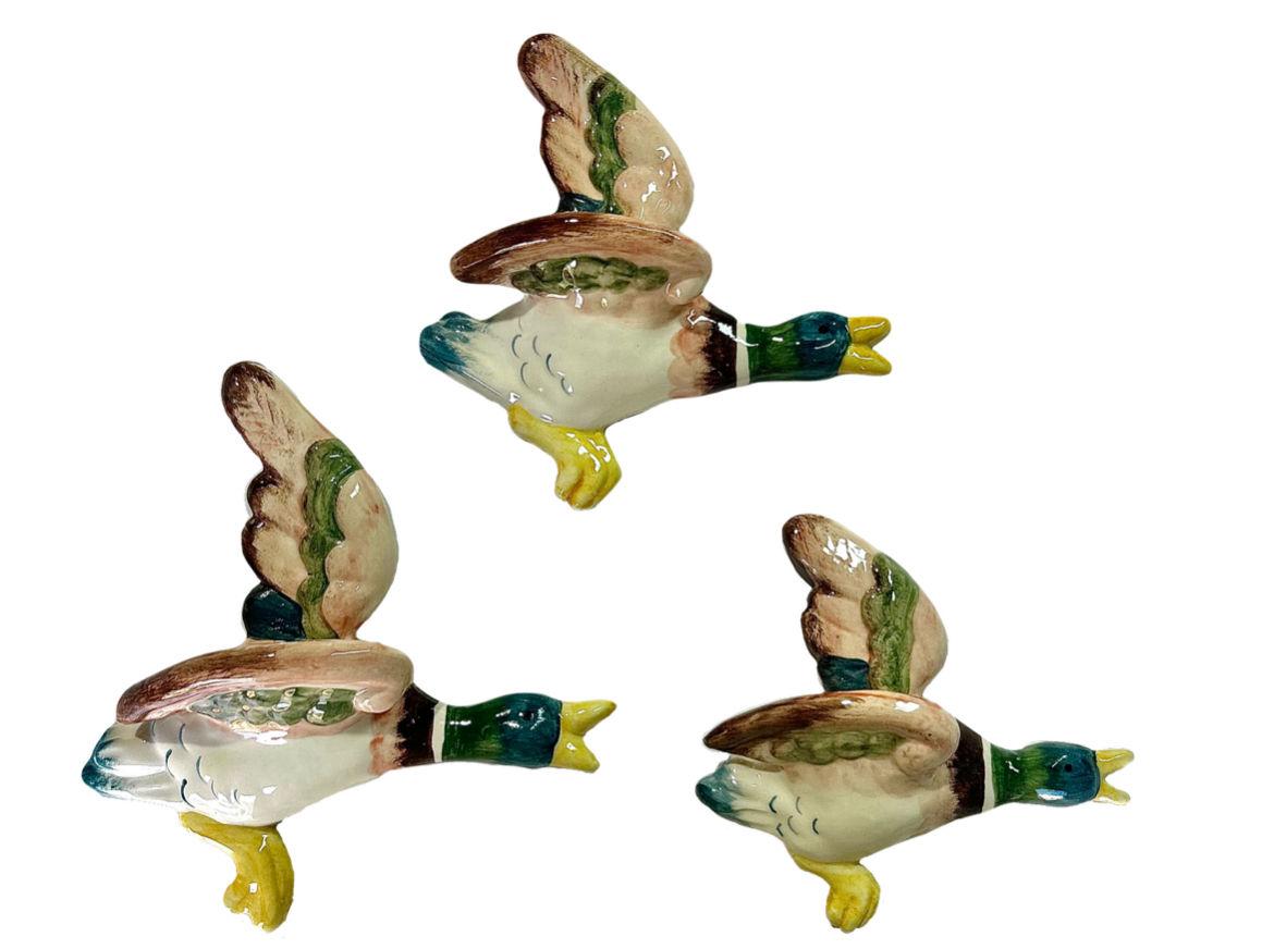 3 Flying Antique Ducks
