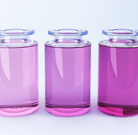 Frascos de vidrio rosa