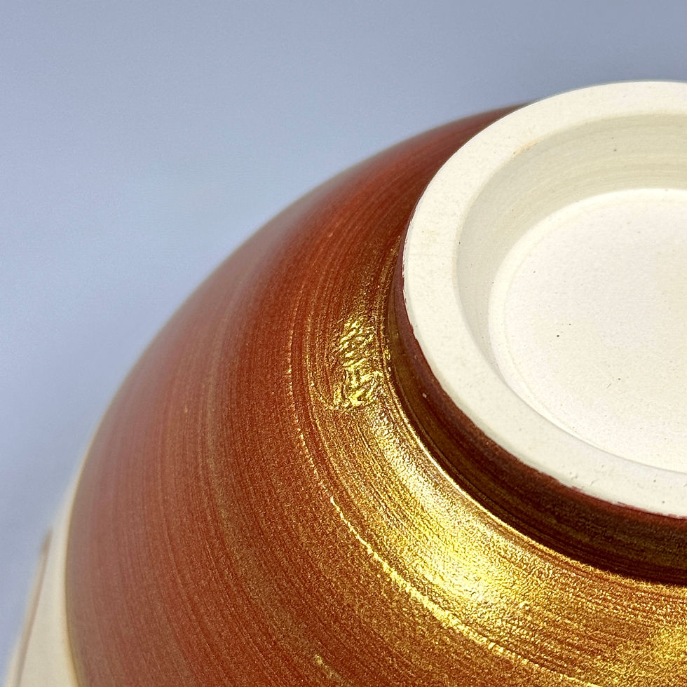 サムネイル： 朱金花画茶碗　瀬戸焼