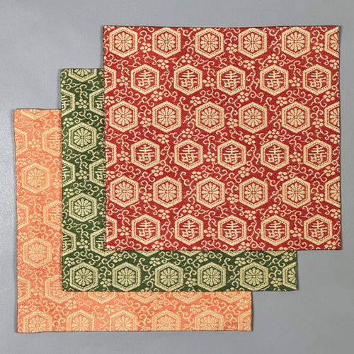 浅葱亀甲地唐花丸文古帛紗銀座高田製 美術品・アンティーク・コレクション 浅葱亀甲地唐花丸文古帛紗銀座高田製