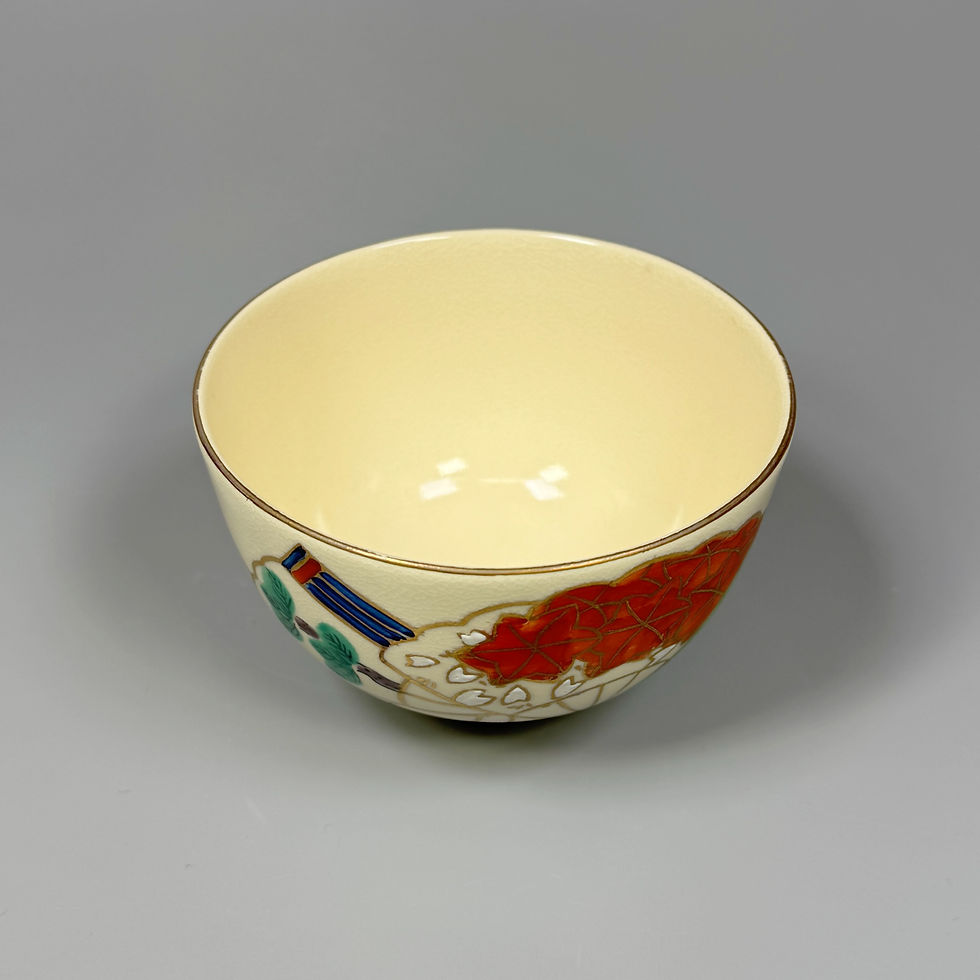 サムネイル： 扇面絵茶碗　瀬戸焼