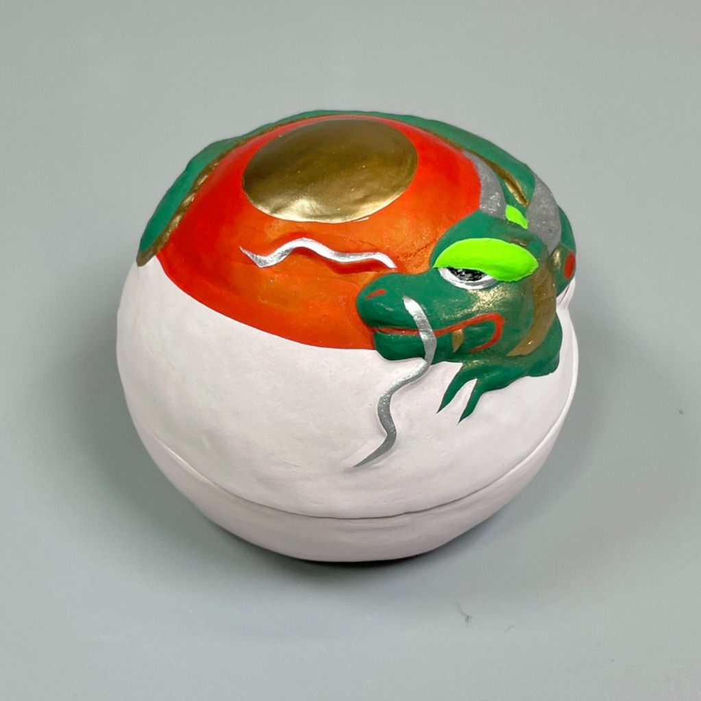 干支　辰香合　伏見いなり人形　丹嘉製