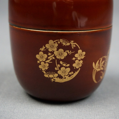 Sakura利休茶箱　赤楽茶碗　花丸蒔絵　棗など　9点一式　MR8809B Sakura利休茶箱 赤楽茶碗 花丸蒔絵 棗など 9点一式 MR8809B 栗山