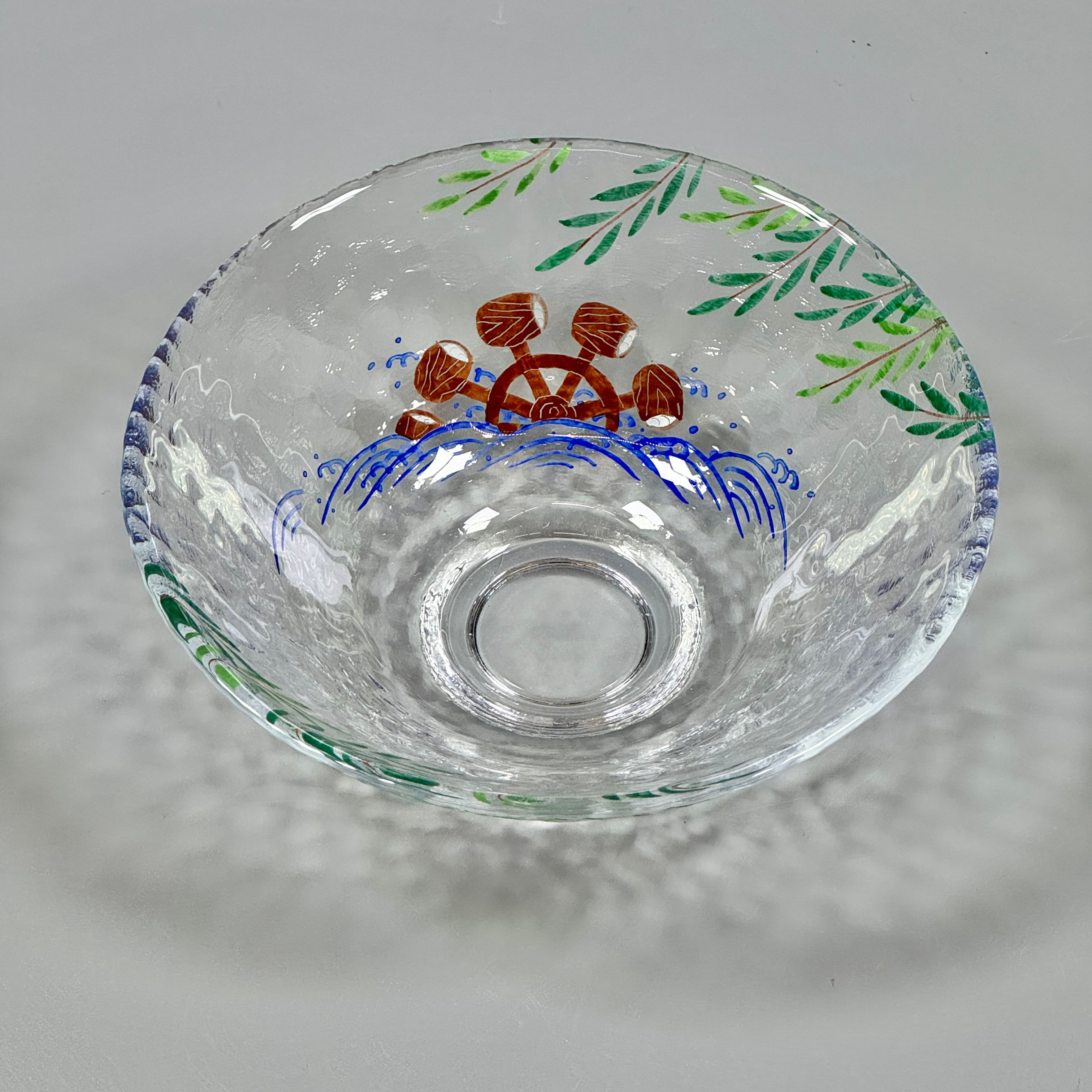 柳に槌車絵茶碗