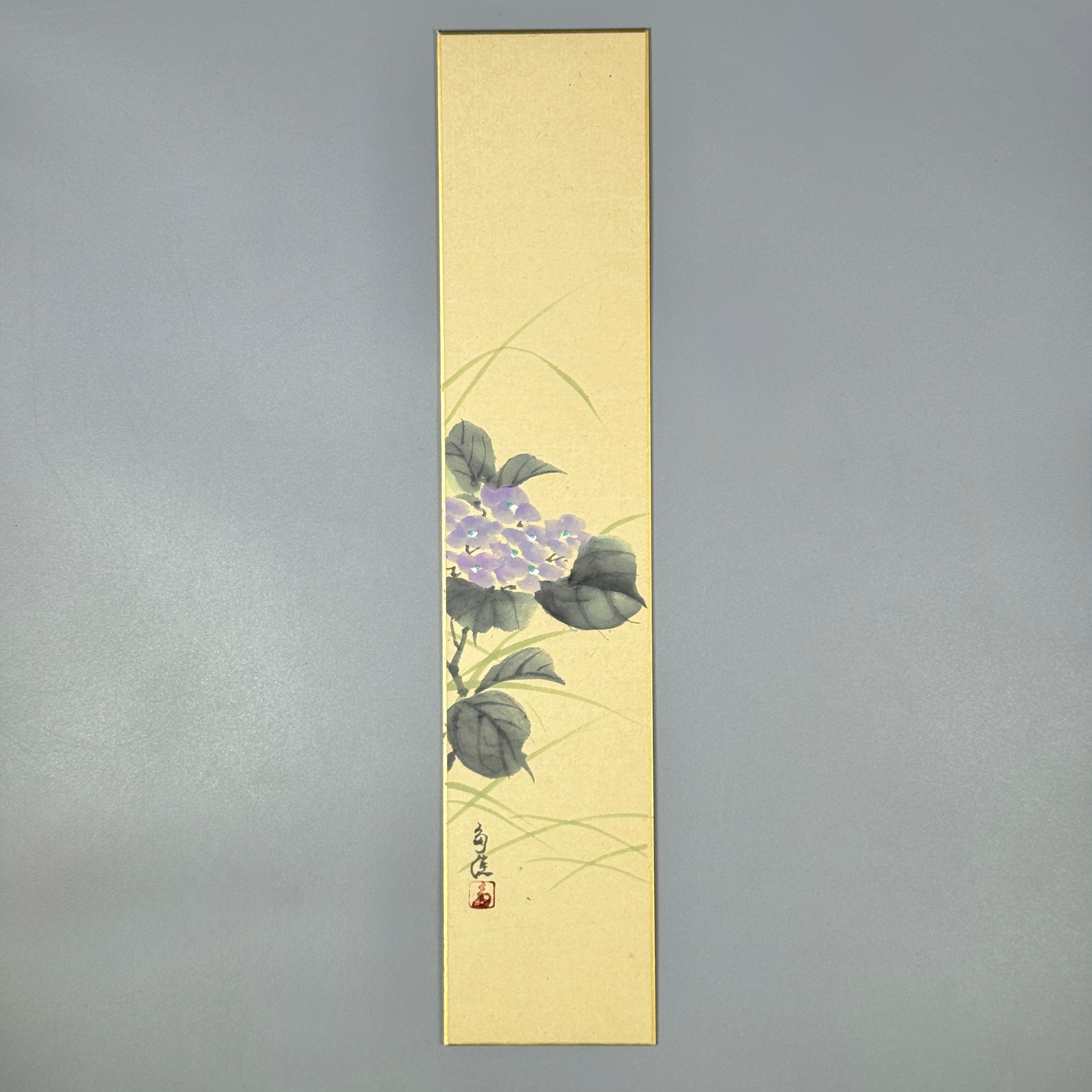 寺岡多佳筆　短冊　紫陽花