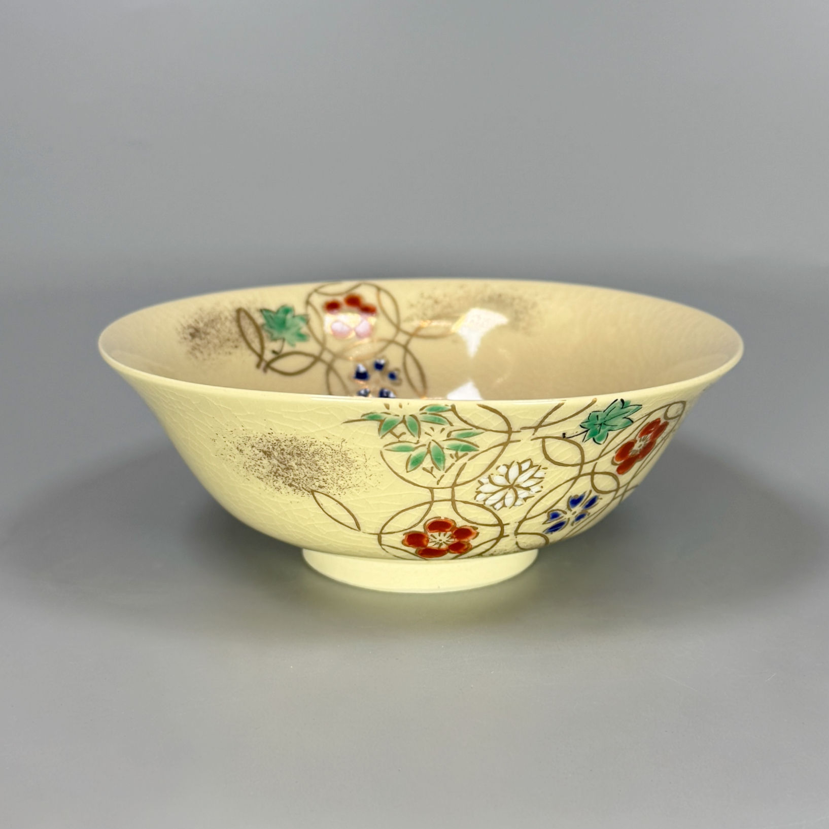 継七宝絵平茶碗　瀬戸焼