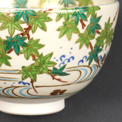 色絵 青楓に流水絵茶碗 粟田焼 | seishodo.com