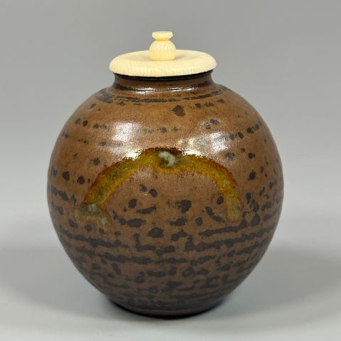 摸）中興名物 岩城文琳茶入（仕覆：鳥襷緞子） | seishodo.com