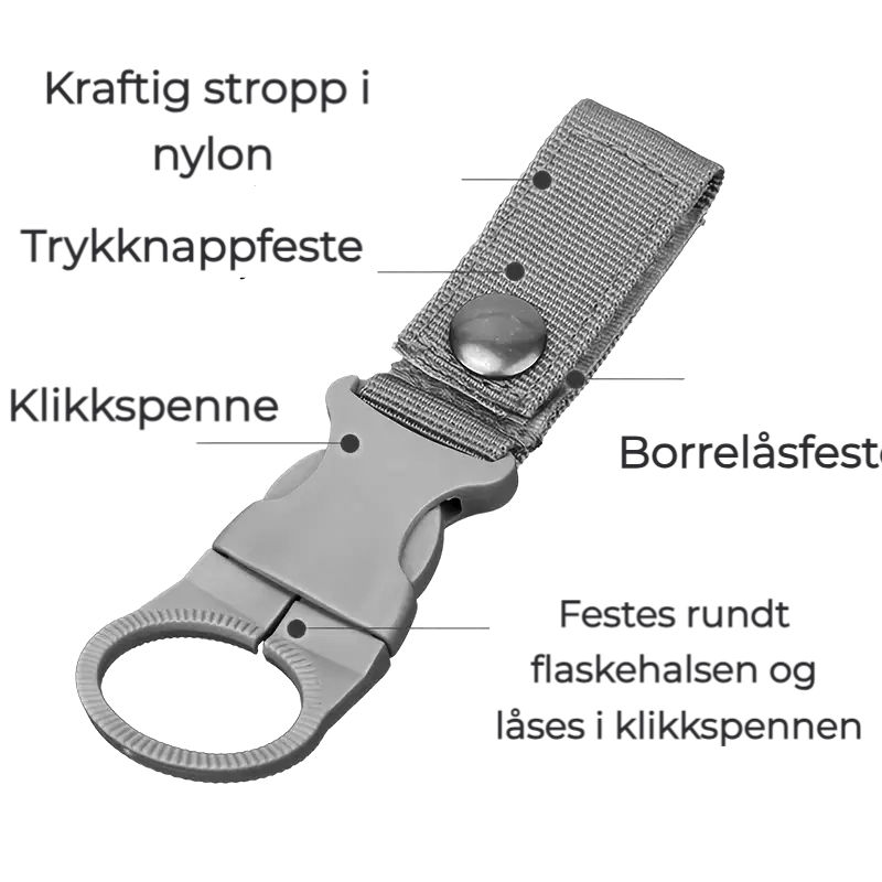 Miniatyrbilde: Vannflaskestropp for sekk, belte mm - SVART