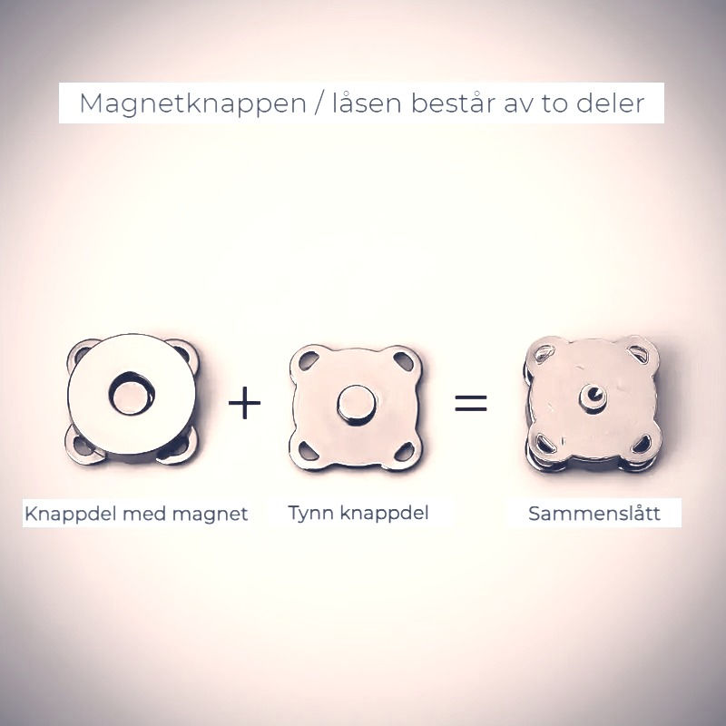 Miniatyrbilde: Magnetlås /magnetknapp - 18mm - SØLV - SY i type til vesker, klær og ann