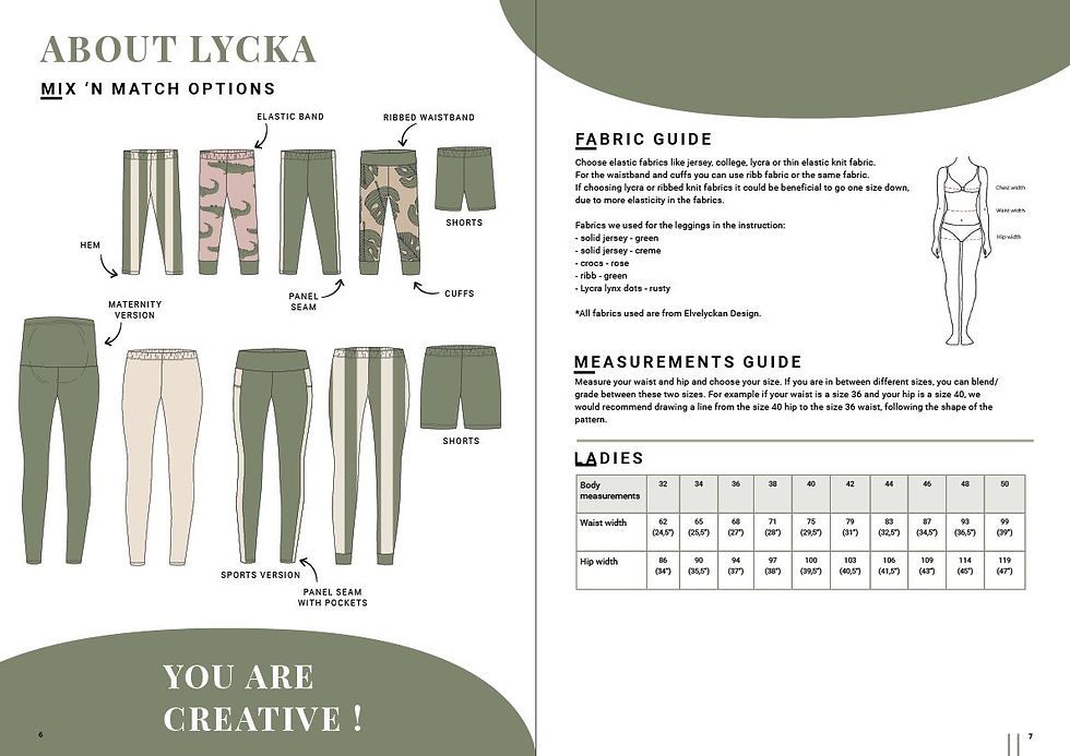 Miniatyrbilde: Mønster :Elvelyckans - Lycka - Leggings / tights /shorts