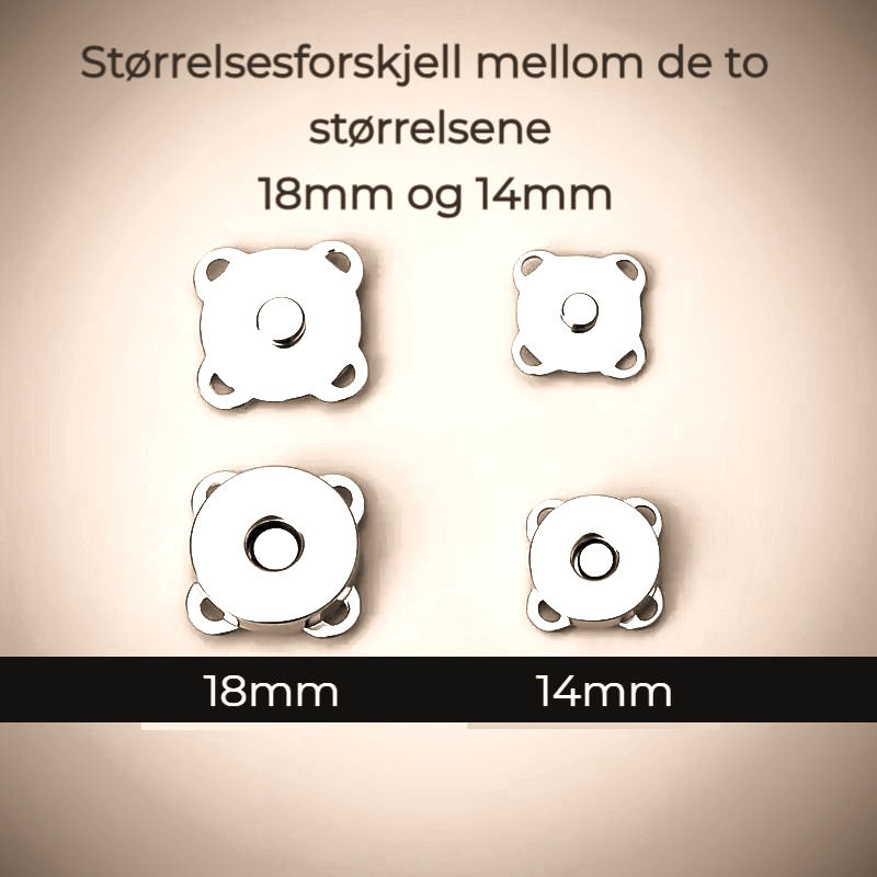Miniatyrbilde: Magnetlås /magnetknapp - 14mm - SY i type - Antikk messing til vesker, klær++