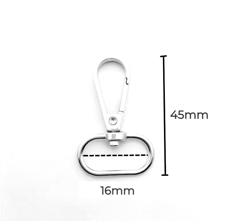 Miniatyrbilde: Karabinkrok - 16mm - sølv metall