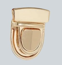 Miniatyrbilde: Veskelås - i 3deler - Gull-  med klukking av veske, sekk, bag m