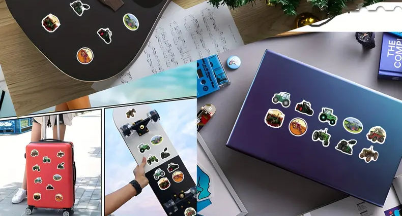 Miniatyrbilde: Traktorer - remse med 10 klistremerker - Stickers