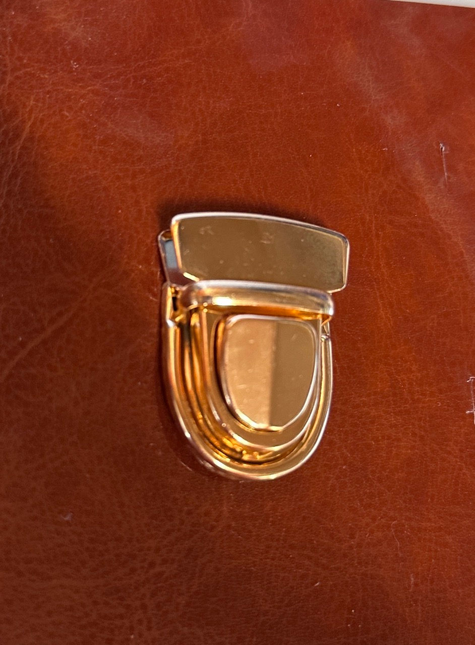 Miniatyrbilde: Veskelås - i 3deler - Gull-  med klukking av veske, sekk, bag m