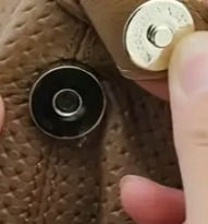 Miniatyrbilde: Magnetlås /knapp - 14mm - Sotet Sølv - for lukking av vesker, mapper, klær mm