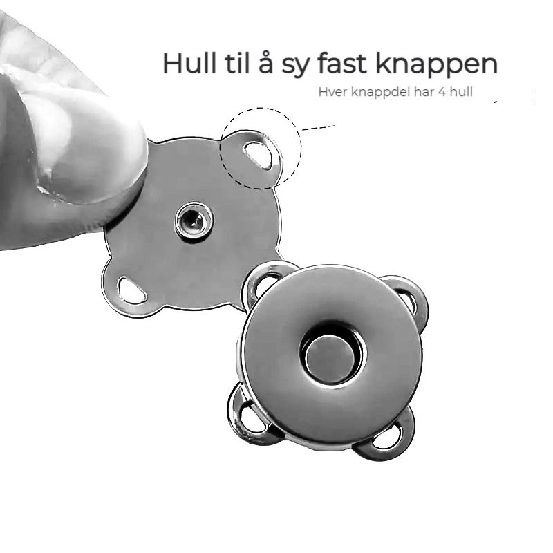 Miniatyrbilde: Magnetlås /magnetknapp - 14mm - SØLV - SY i type til vesker, klær og ann