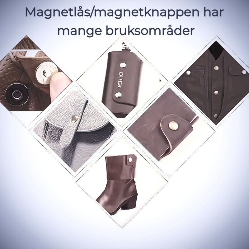 Miniatyrbilde: Magnetlås /magnetknapp - 14mm - SØLV - SY i type til vesker, klær og ann