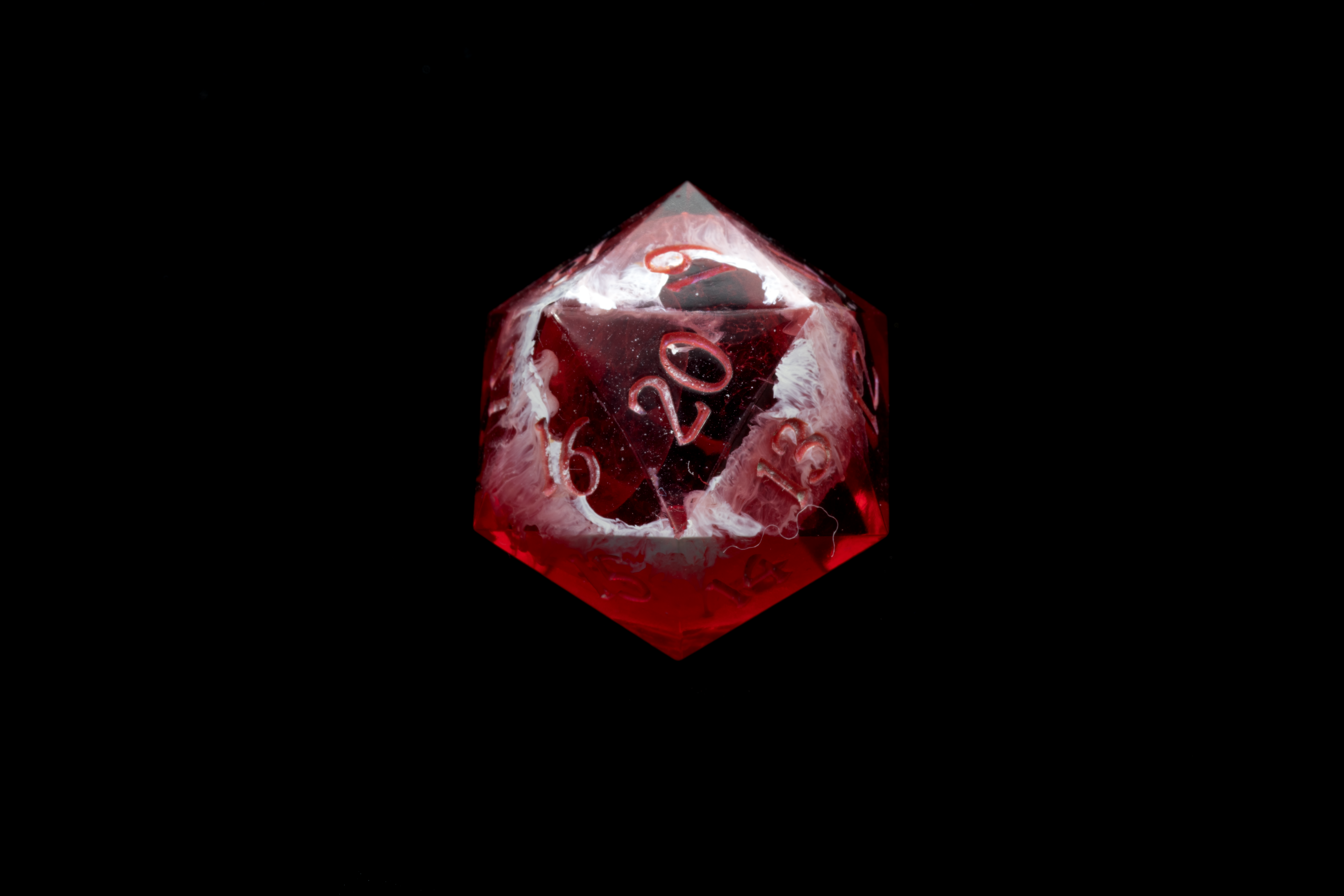 Red Dirty Pour 7-Piece Resin Dice Set