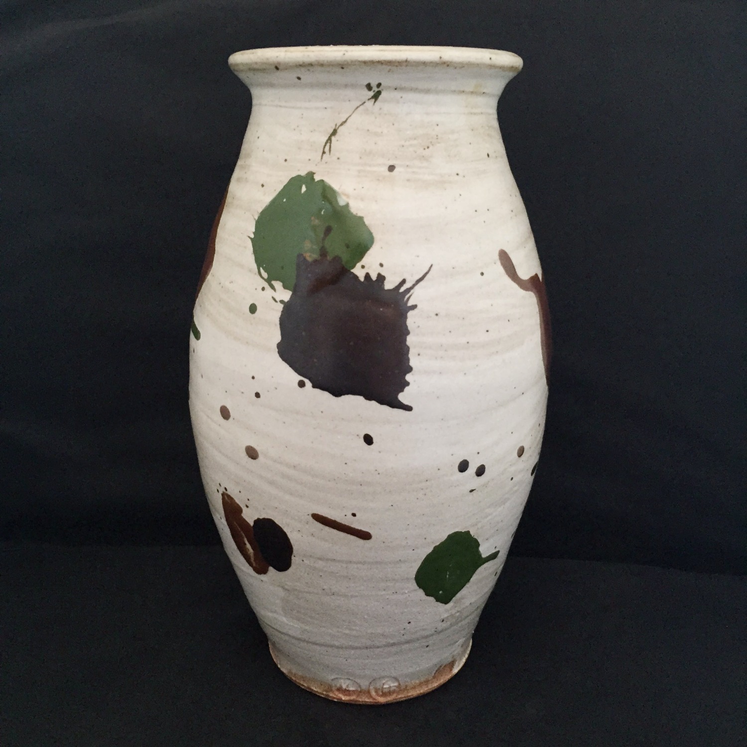 Tall splattered vase
