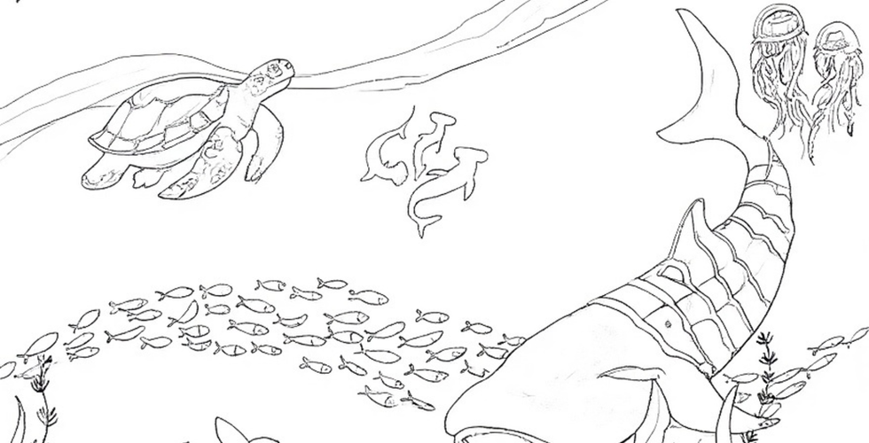Beach Cleanup Coloring Page