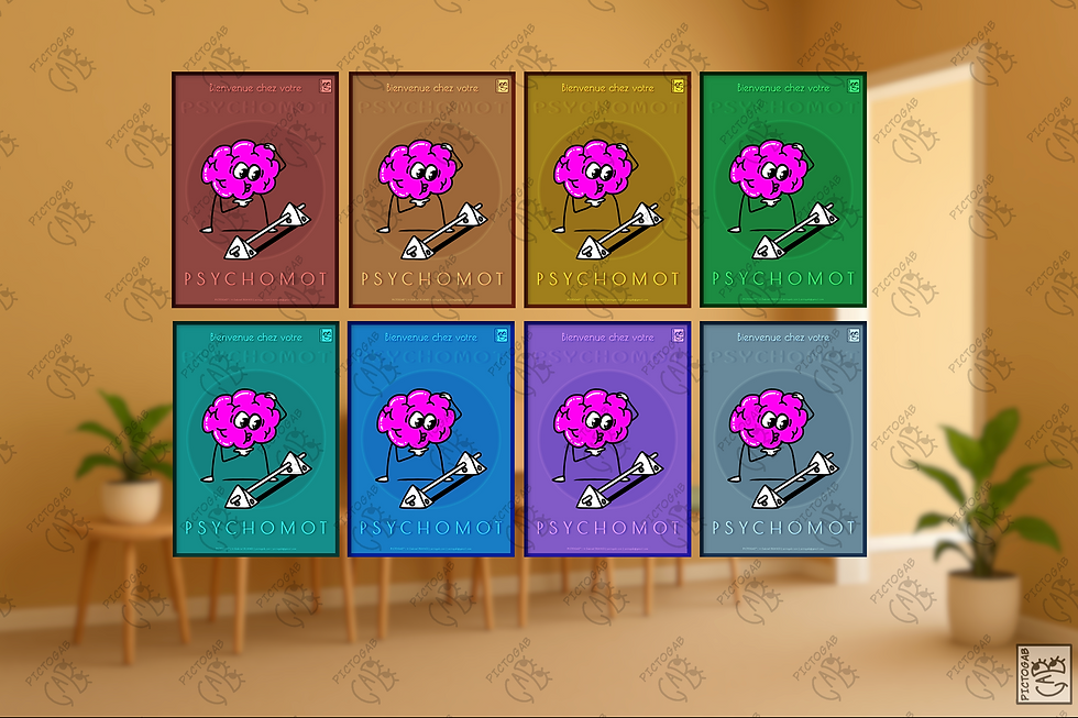 Miniature : Poster visuel et dessiné sur le soin (psychomot - psychomotricité) – PICTOGAB