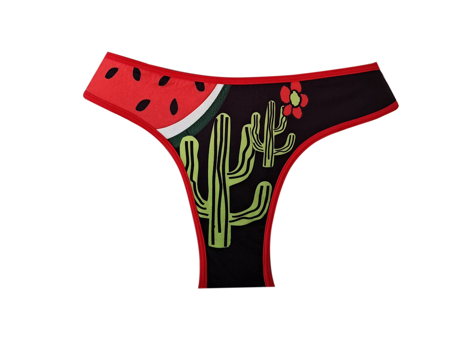 calcinha dupla face preto branco melancia