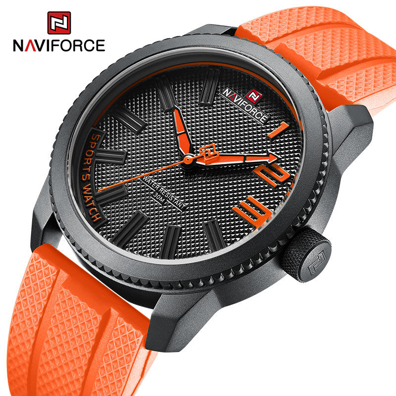 NAVIFORCE New Style Popular Silicone Strap Male Quartz Watches
