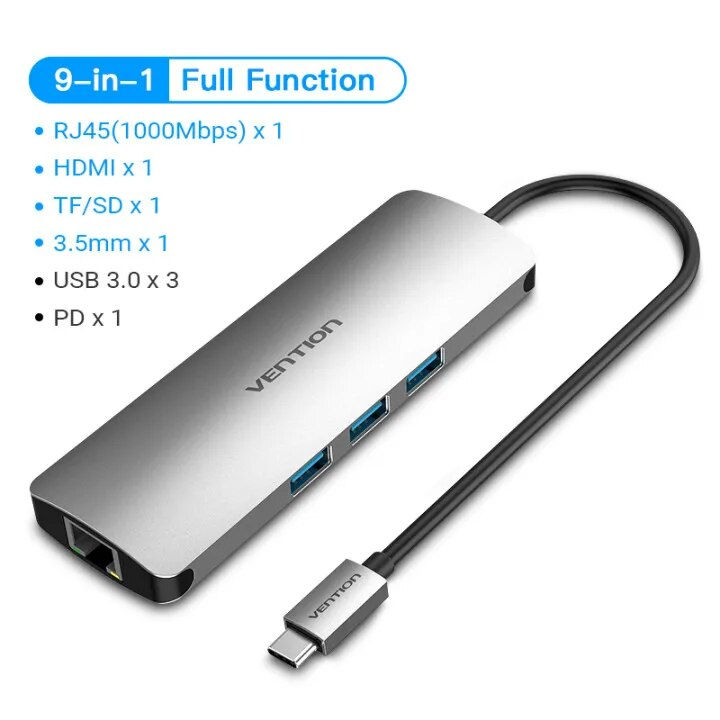 Thumbnail: Vention Thunderbolt 3 Dock Adapter Hub USB C 