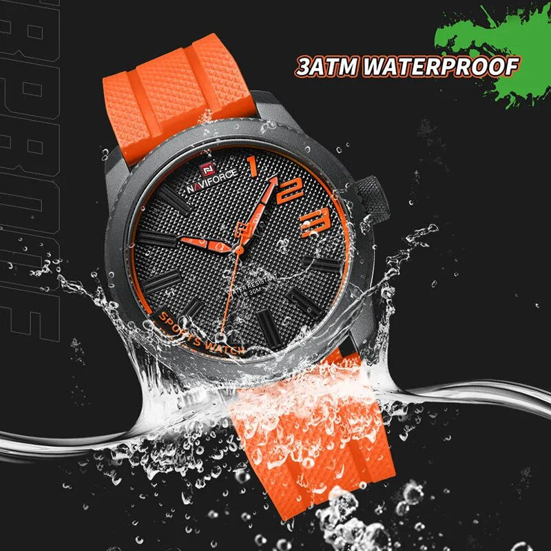 Thumbnail: NAVIFORCE New Style Popular Silicone Strap Male Quartz Watches 