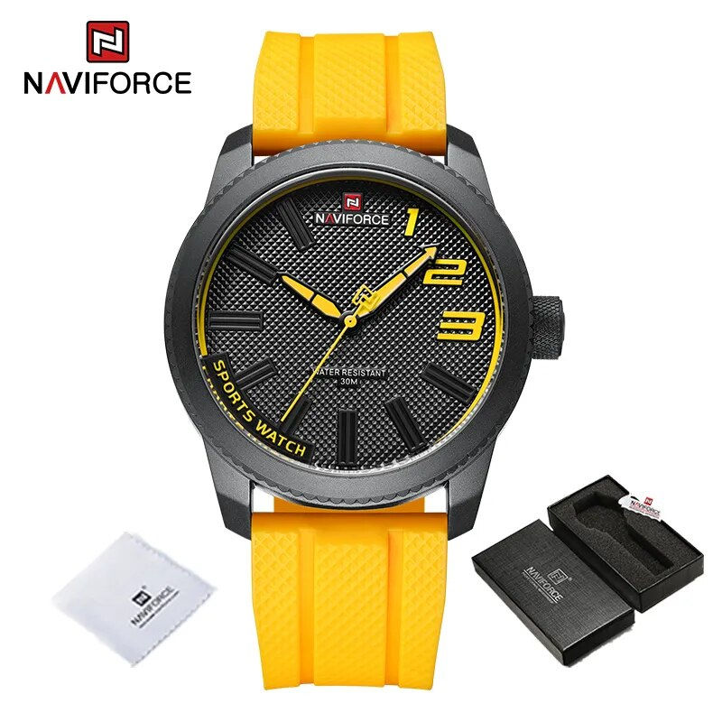 Thumbnail: NAVIFORCE New Style Popular Silicone Strap Male Quartz Watches 