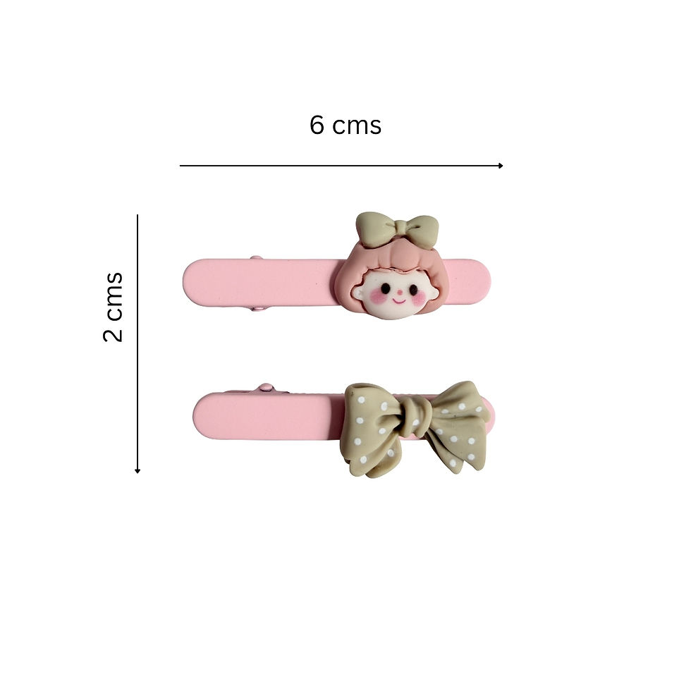 Thumbnail: Pink Bear Snap Clip — bear snap clip, detail view 3. Mira Accessories, handmade in South Africa