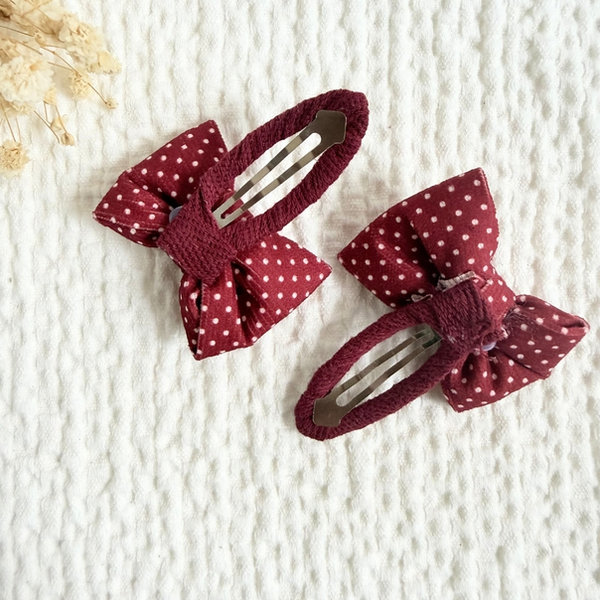 Red Polka Dot Bow Clips — Mira Accessories South Africa