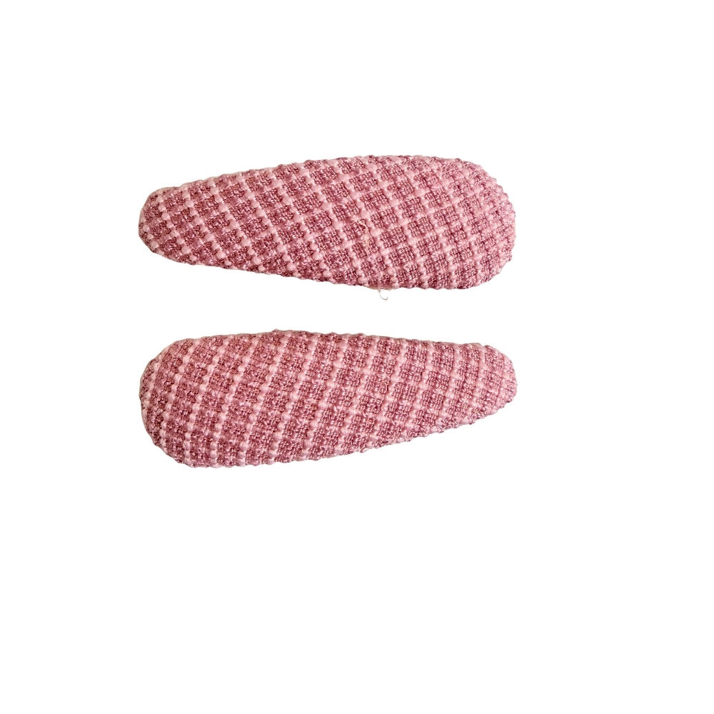 Blush Tweed Snap Clips