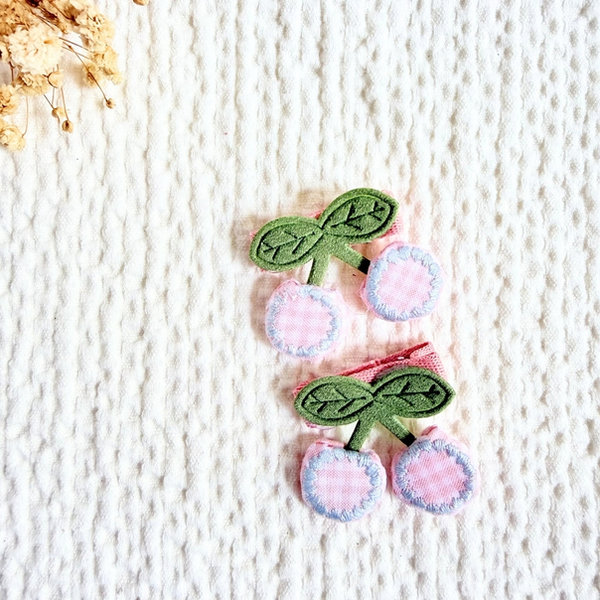 Cherry Embroidered Snap Clip — Mira Accessories South Africa