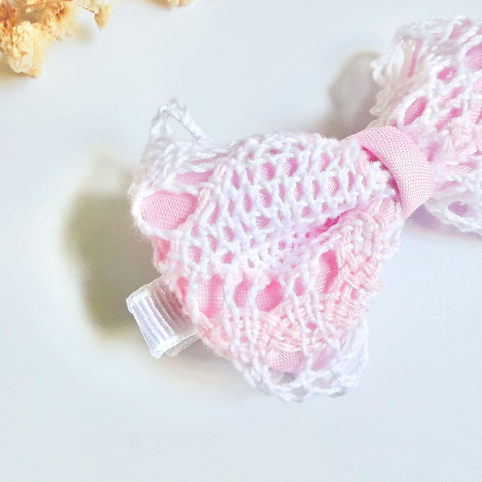 Blush Lace Daydream Bow — lace daydream bow, detail view 1. Mira Accessories, handmade in South Africa