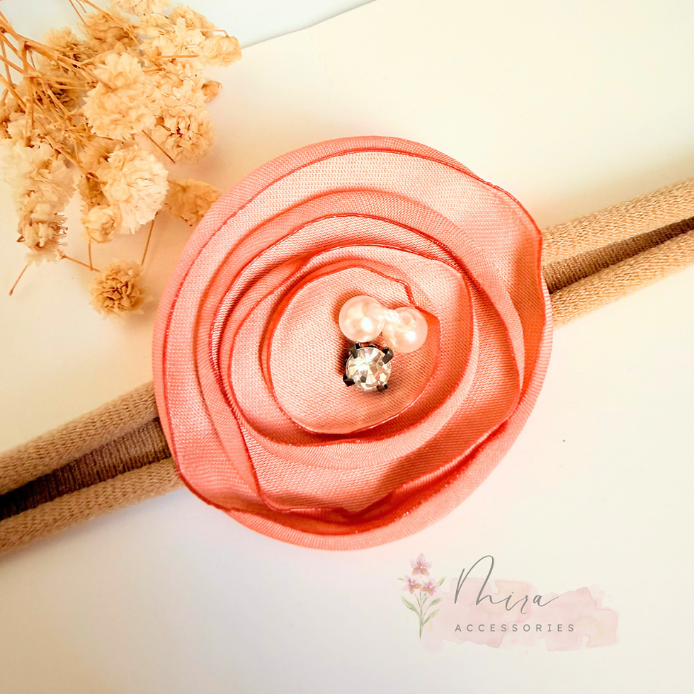 Thumbnail: Mira Mint Blossom Newborn Headband Set