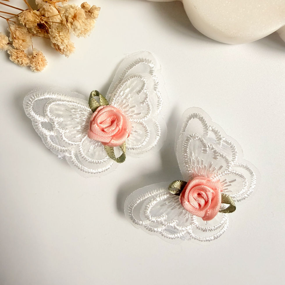 Butterfly bloom clips for baby girls and toddlers — Blush Butterfly Bloom Clips, handmade in South Africa by Mira Accessories