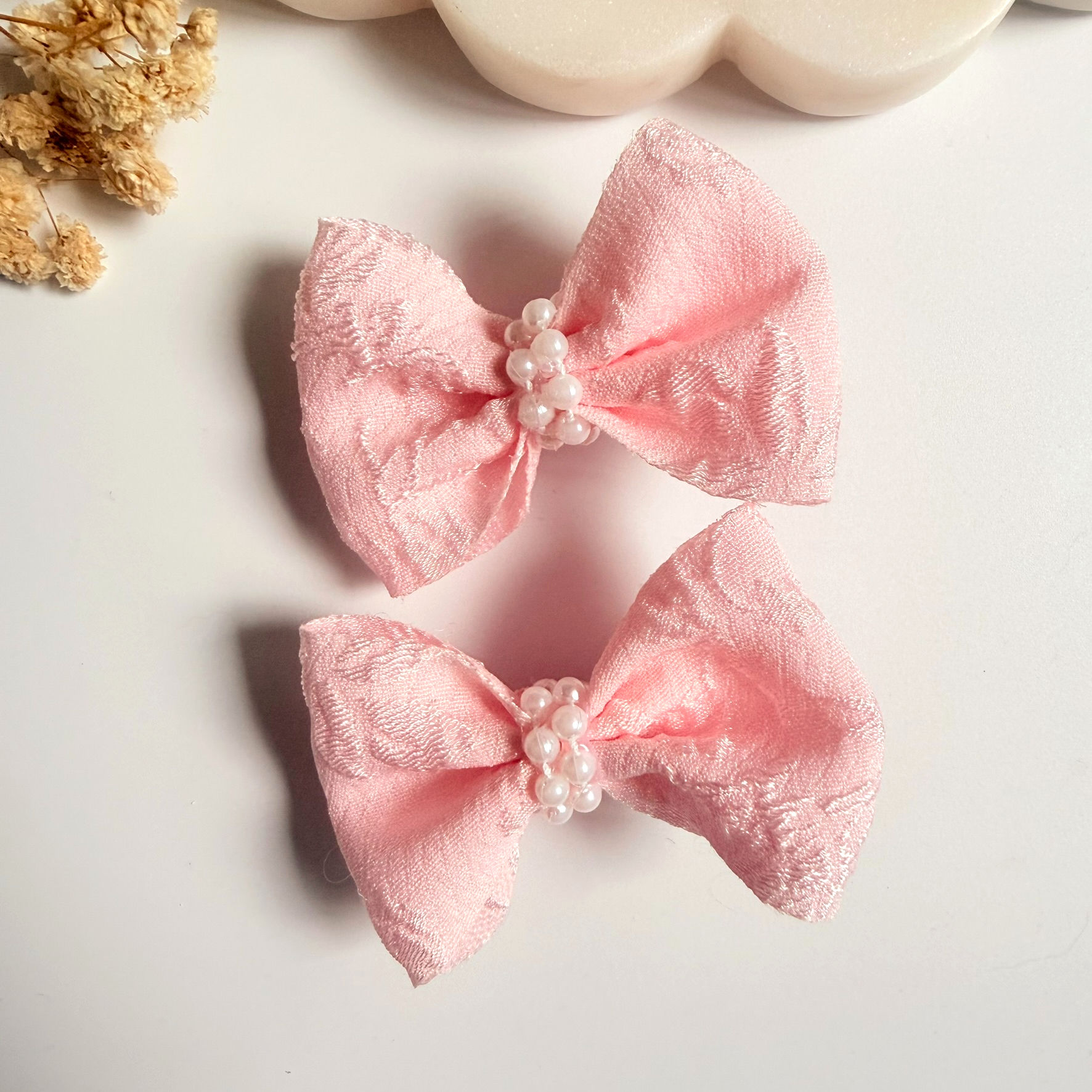 Blush Pearl Petal Clips