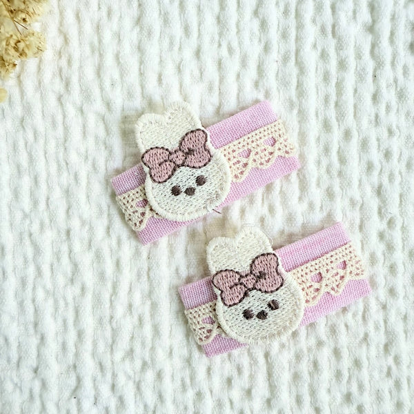 Blush Bunny Lace Baby Snap Hair Clips — Mira Accessories South Africa