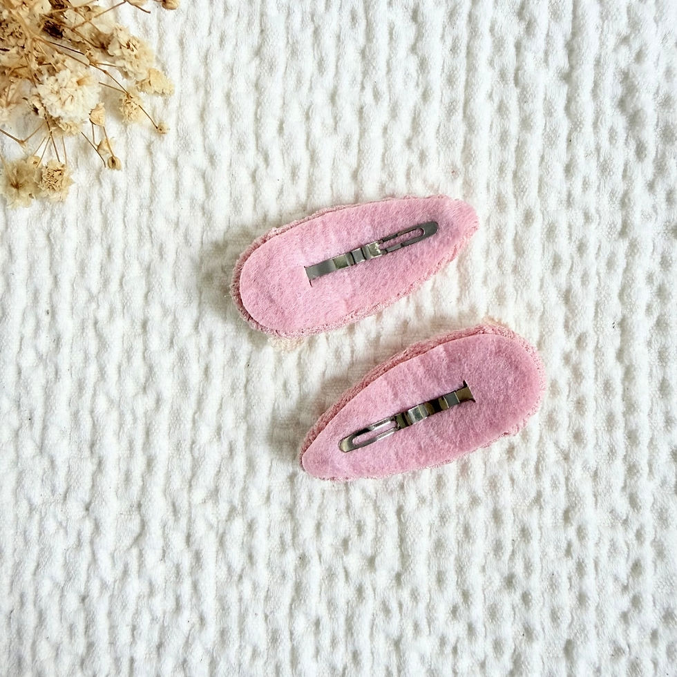 Thumbnail: Blush Petal Flower Clips — petal flower clips, detail view 2. Mira Accessories, handmade in South Africa