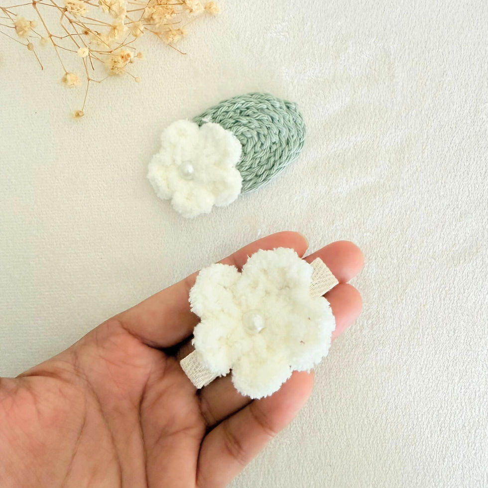 Sage & Ivory Blossom Clip Set
