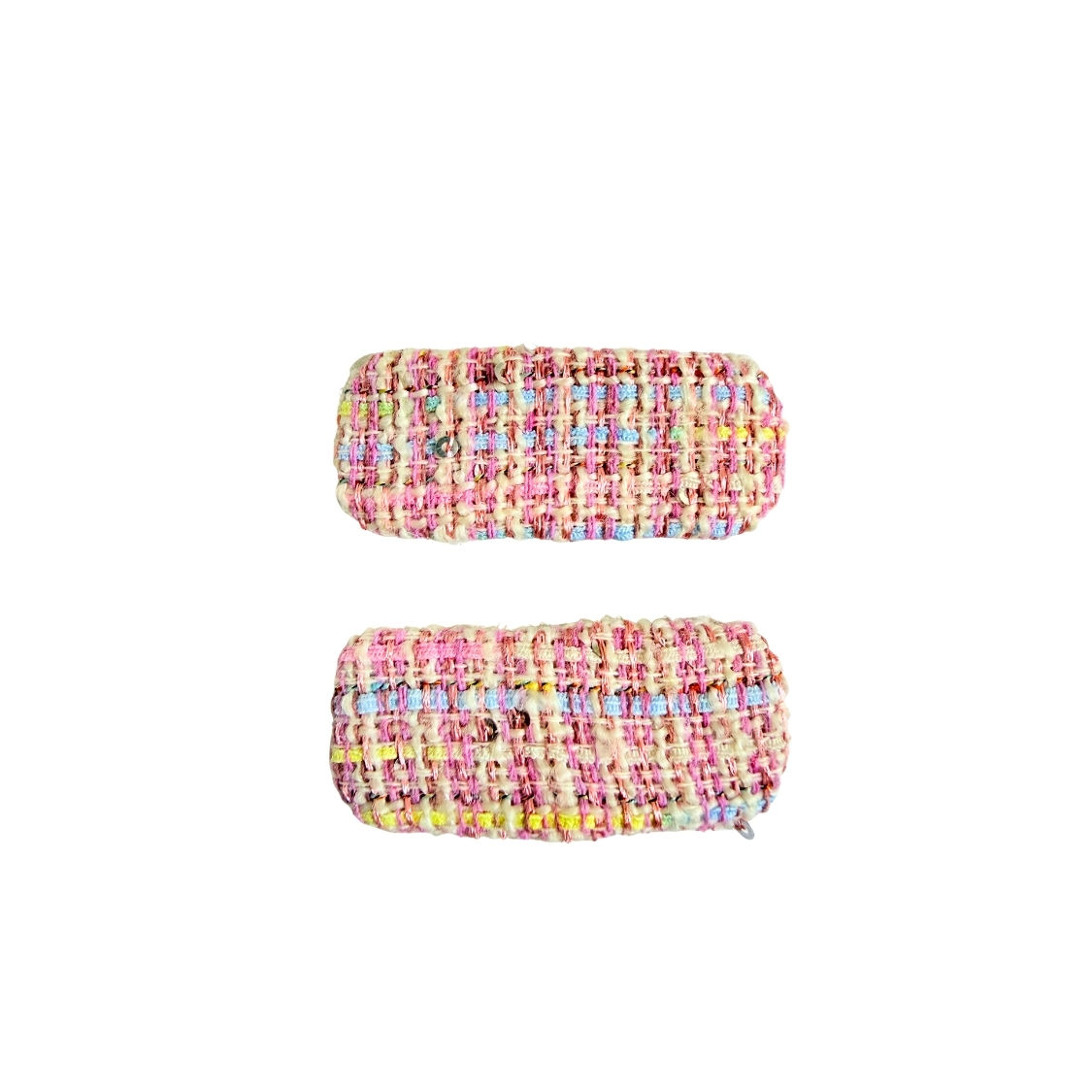 Pink Tweed Snap Clip