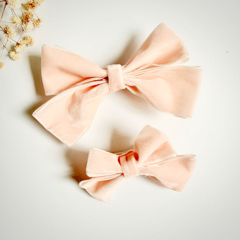 Mom and daughter matching hair accessories South Africa — Peach Velvet Mom Me Set Mira Accessories