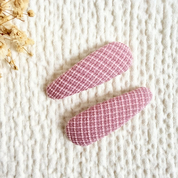 Blush Tweed Snap Clips — Mira Accessories South Africa