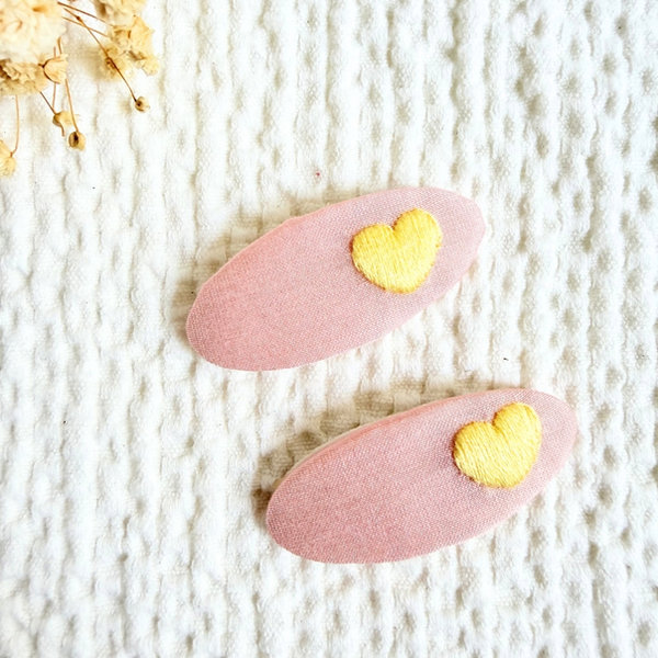 Peach Heart Snap Clip — Mira Accessories South Africa