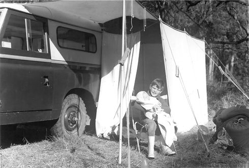 Barry Trippit camping with brother when young, landrover