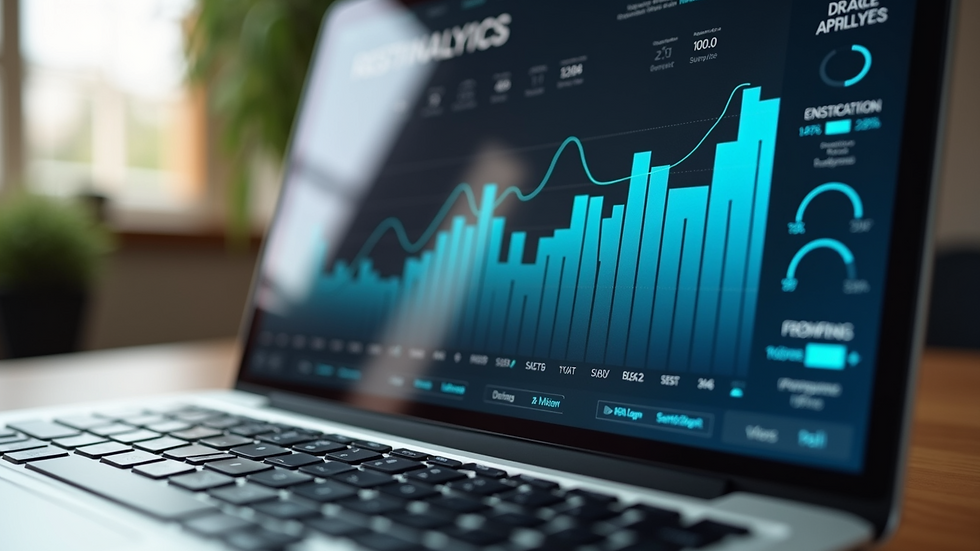 Close-up view of a laptop screen showing marketing analytics