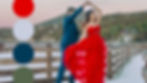 engaged-couple-dancing-bright-red-dress-at-evergreen-lake-color-palette